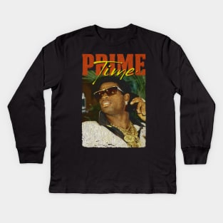 Vintage Deion Prime Time Kids Long Sleeve T-Shirt